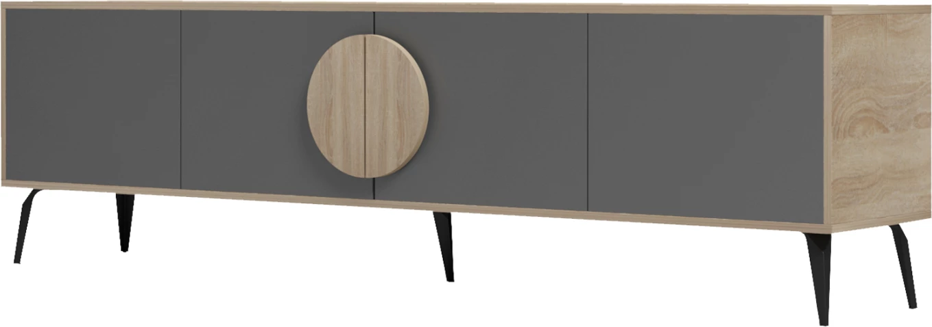 Komodë TV SAVORE, melaminë sonama-gri, 180x35.5x51cm