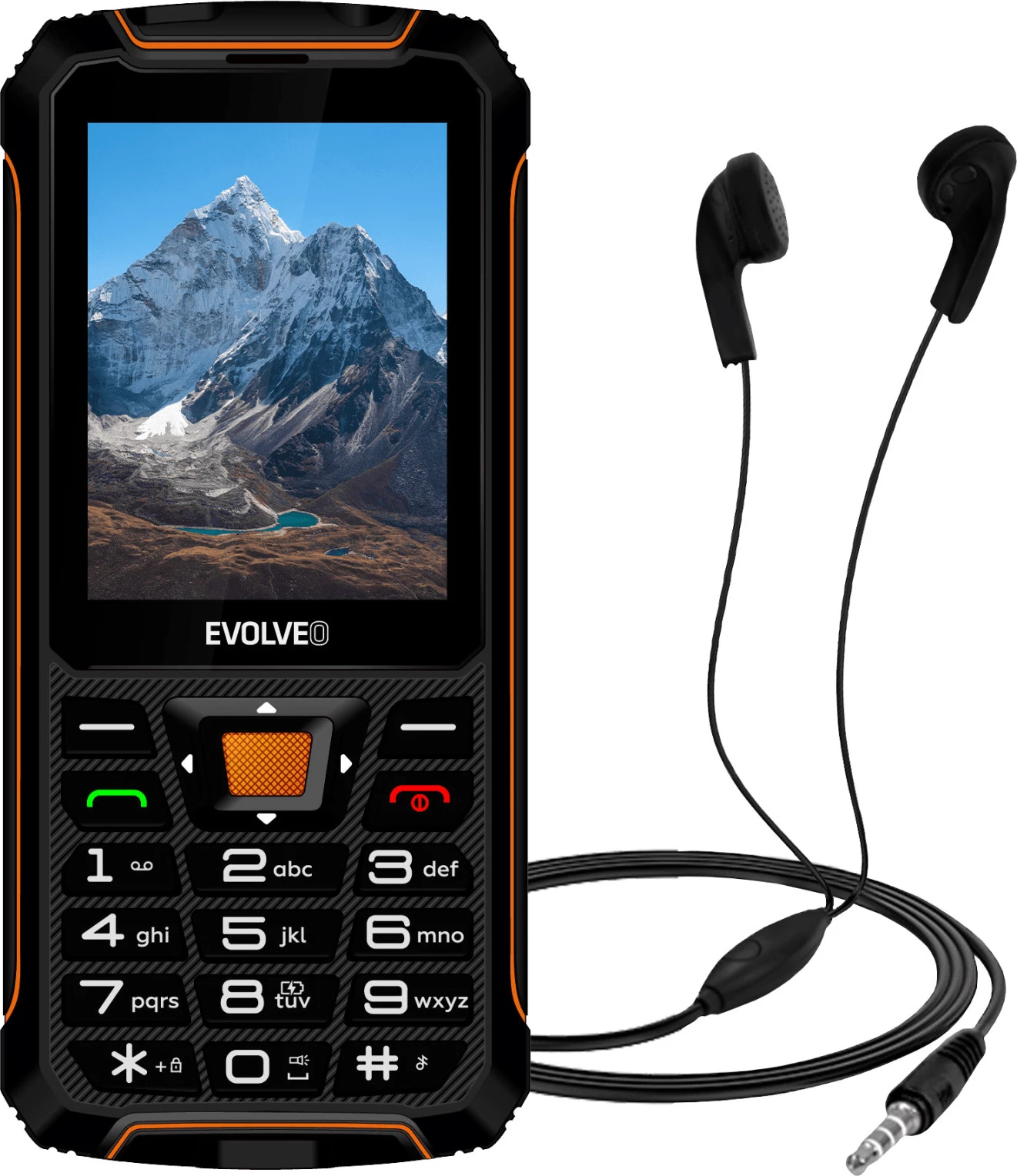 Celular me butona EVOLVEO StrongPhone SGP-Z6, IP68, 2 SIM, bateri 4000 mAh, ekran 2.8", i zi/portokalli