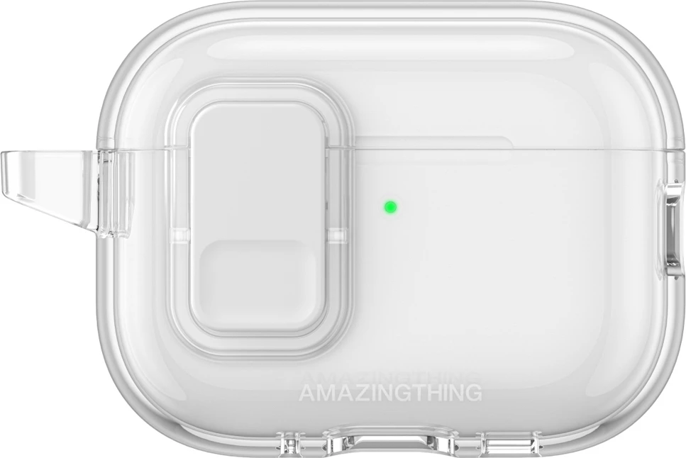 Mbështjellës për kufje, AmazingThing Minimal Case për AirPods Pro 3, TPU, magnete, me karabinë, transparent