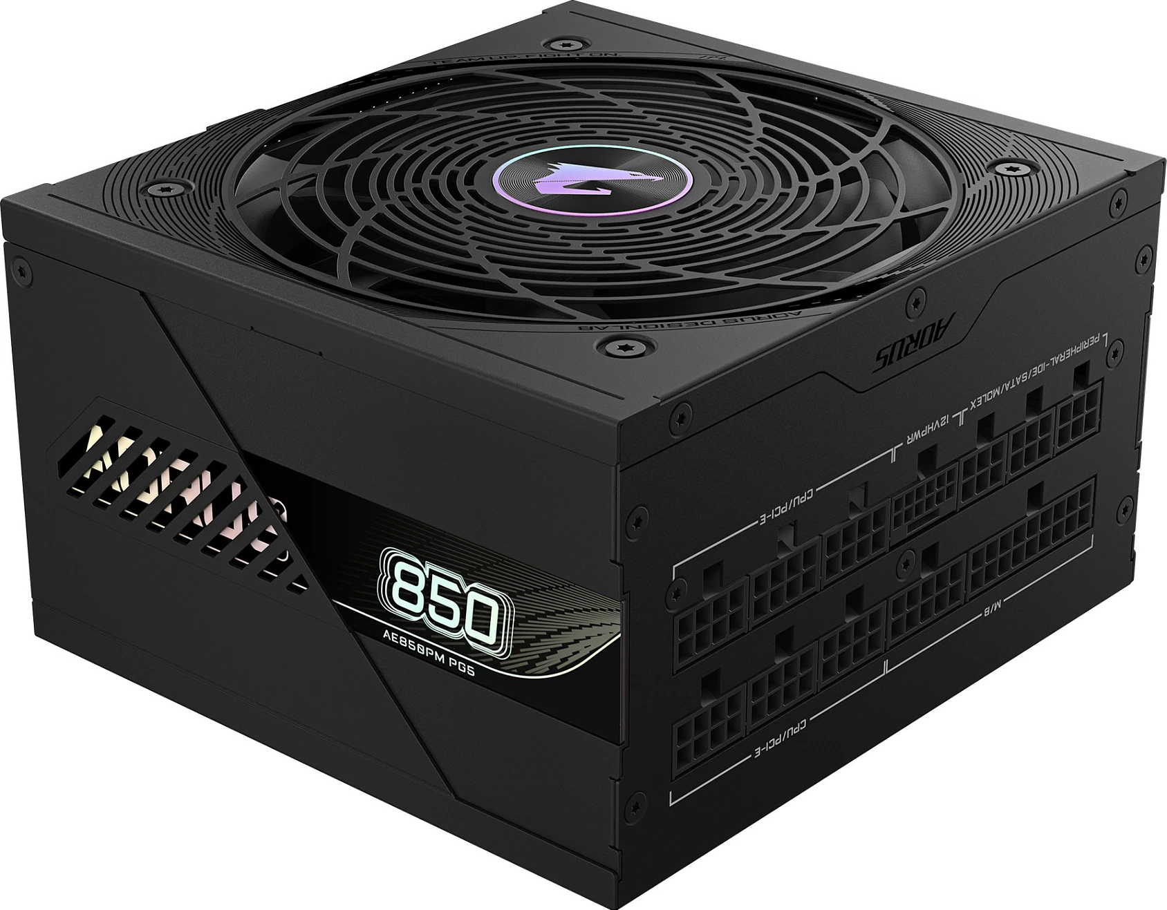 Furnizues Gigabyte AORUS ELITE P850W, PCIe 5.0, 80 PLUS Platinum, Dizajn plotësisht modular, Ventilator 120mm, ATX 3.0, 850 W