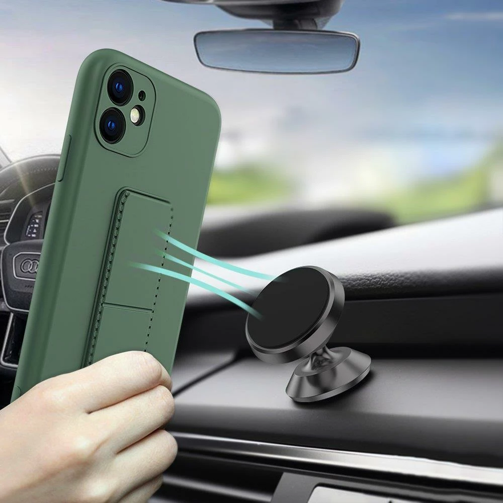 Mbështjellës Wozinsky Kickstand Case për iPhone 11 Pro Max, silikon, e verdhë