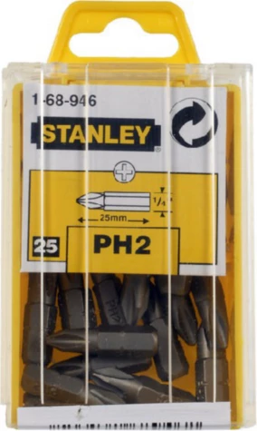 Bit Phillips PH2 Stanley 1-68-946, 25 mm, set 25 copë