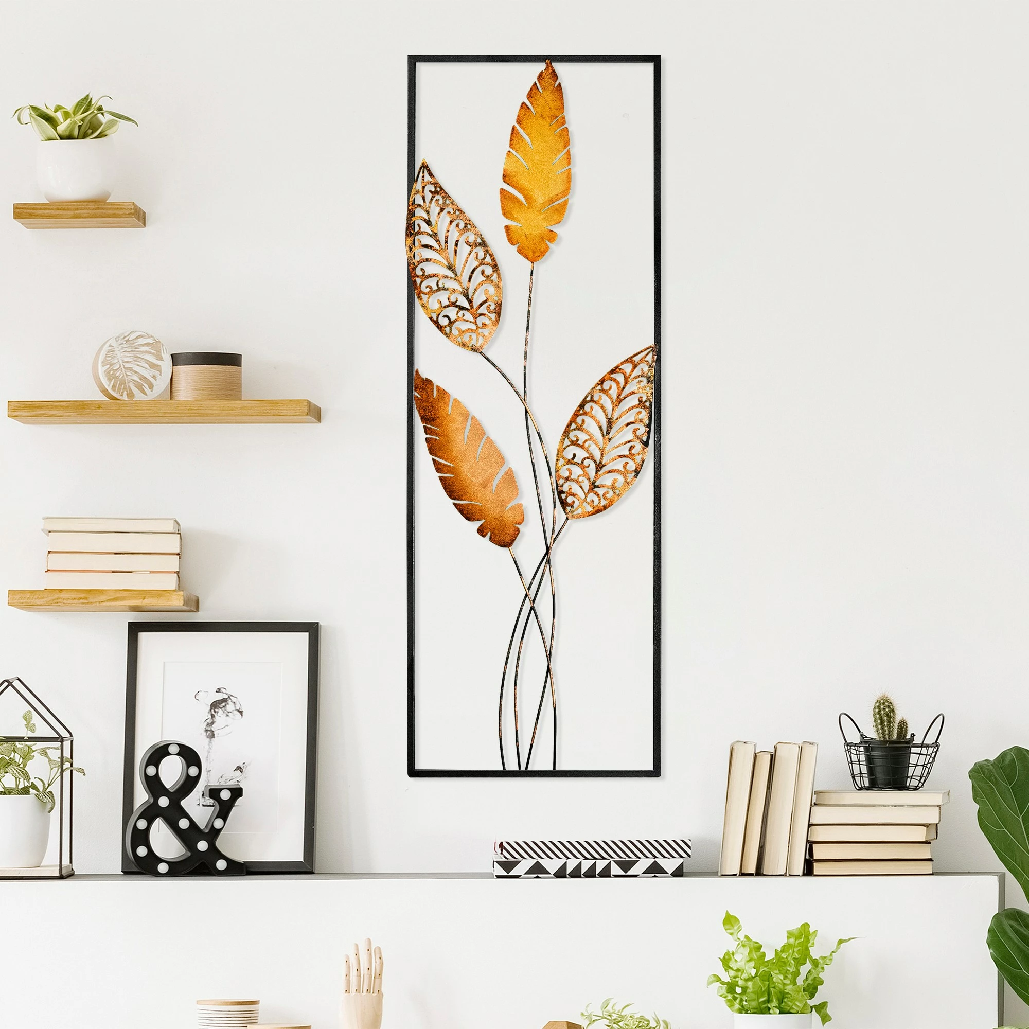 Aksesor dekorativ metalik për mur, Wallity, Timeyi 2, shumëngjyrësh, 32x90cm