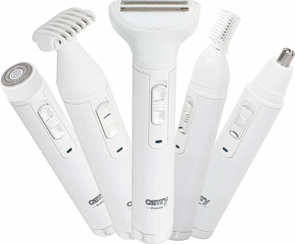 Set trymeri multifunksional Camry CR 2935, 5-në-1, bateri 400mAh, karikim USB, i bardhë