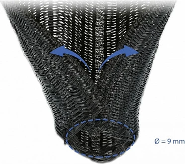 Mbrojtëse kabllosh DeLOCK Braided Sleeving, 5 m, 9 mm, vetë-mbyllëse, poliester, e zezë