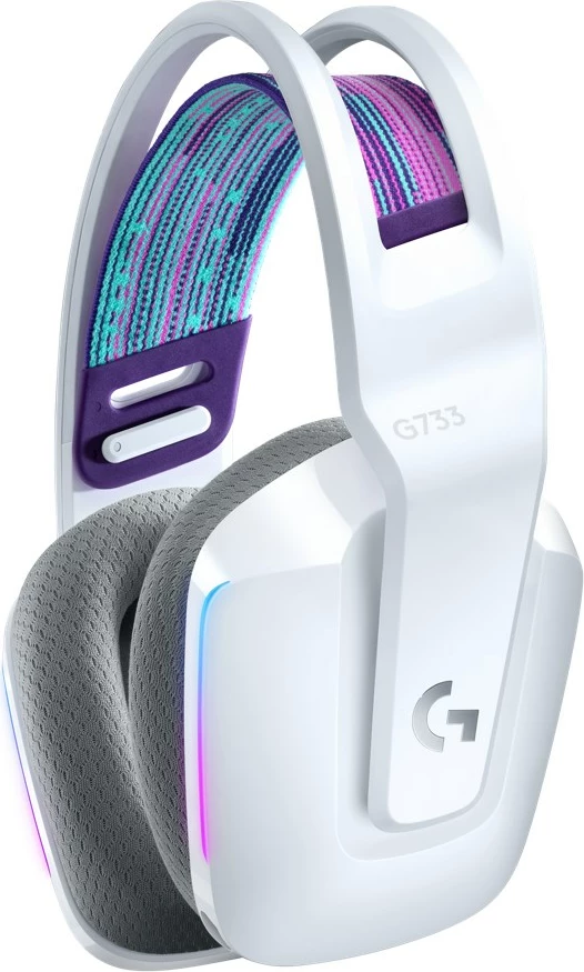 Kufje wireless Logitech G G733, RGB, mikrofon boom, e bardhë