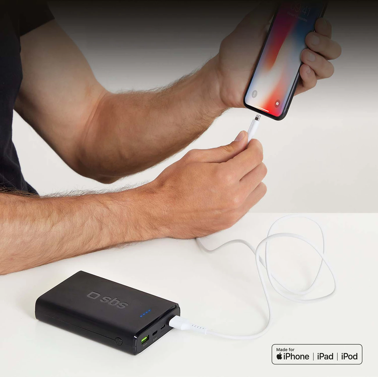 Kabllo USB-A në Lightning SBS TECABLEUSBIP589W, 1m, e bardhë