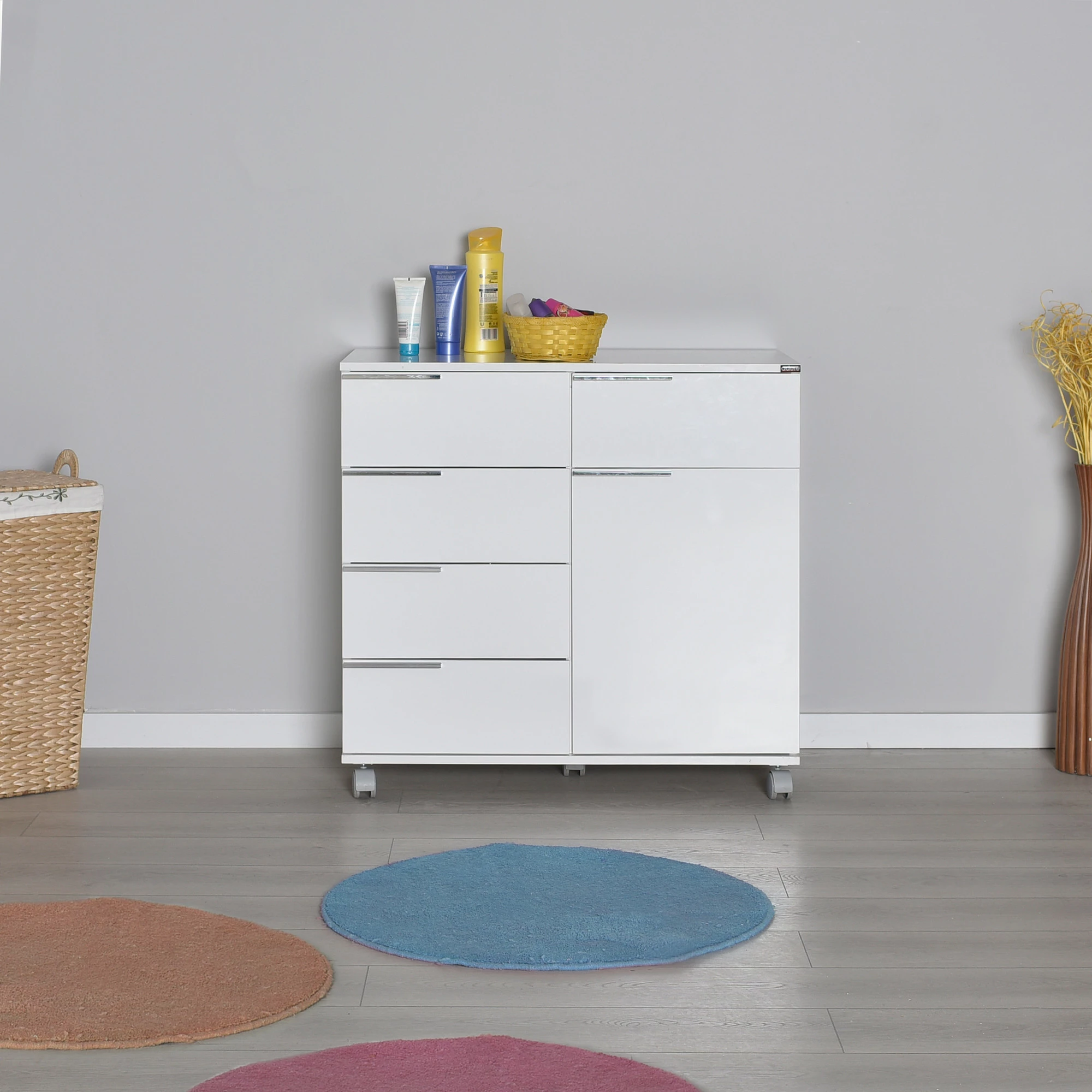 Komodë multifunksionale, ngjyrë e bardhë, Hanah Home, Adr-415-Pp-1