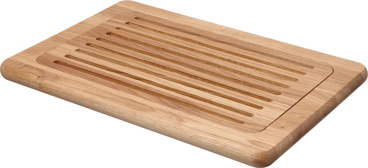 Dërrasë prerëse buke 2-pjesëshe, Fine Dine, Madeira, 480x325x25 mm, dru lisi, kafe/zezë