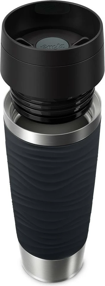 Termos udhëtimi Emsa TRAVEL MUG Waves Grande 0.5L, e zezë
