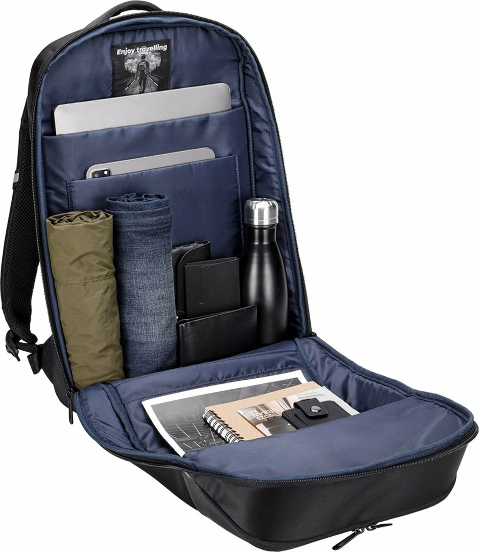 Çantë shpine për laptop Modecom Active 15 15.6" me portë USB, e zezë