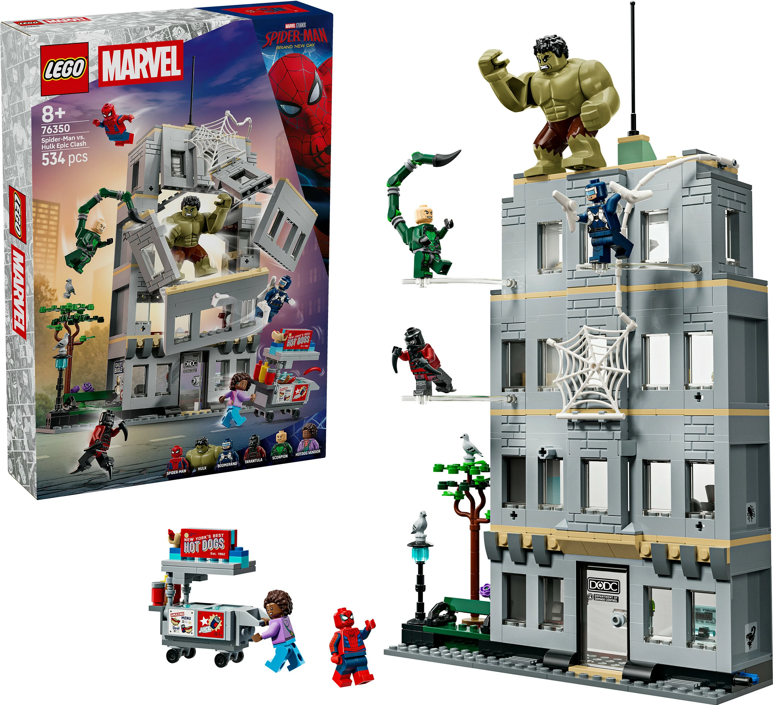 Set ndërtimi LEGO Marvel 76350 Spider-Man vs Hulk, 534 pjesë, multikolor