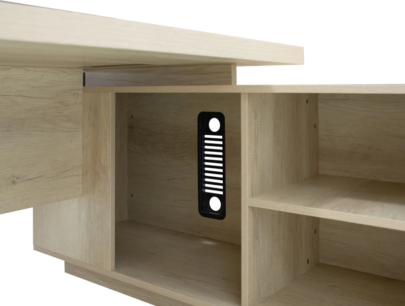 Tavolinë pune profesionale Amazon, këndore, ngjyrë natyrale, 200x170x75 cm