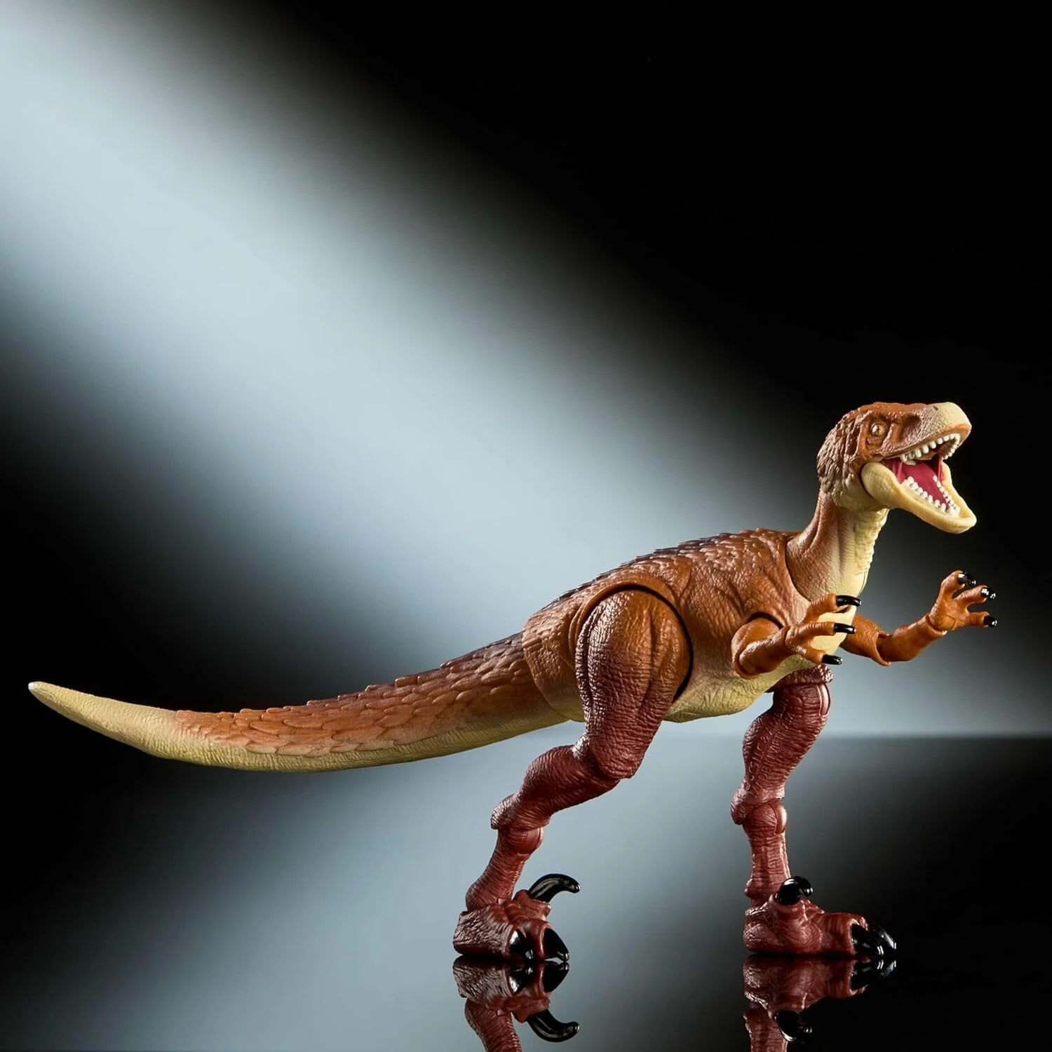 Figurë dinozauri koleksionuese Mattel Jurassic World Hammond Collection Ornitholestes JKM91 23 cm, me putra të ndërrueshme, kafe