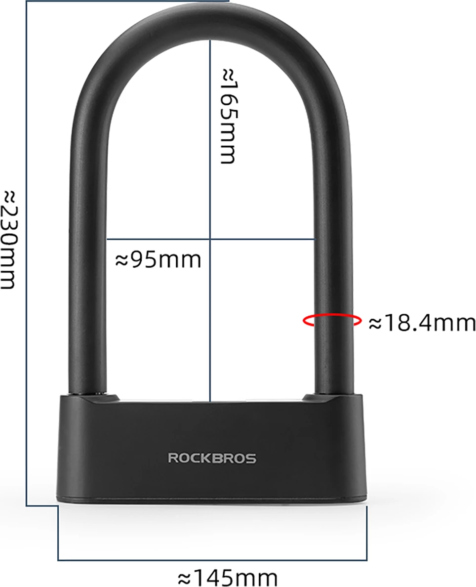 Dryn biçiklete smart Rockbros 32210818001, fingerprint + Bluetooth, karikim USB-C, set me 2 çelësa, i zi