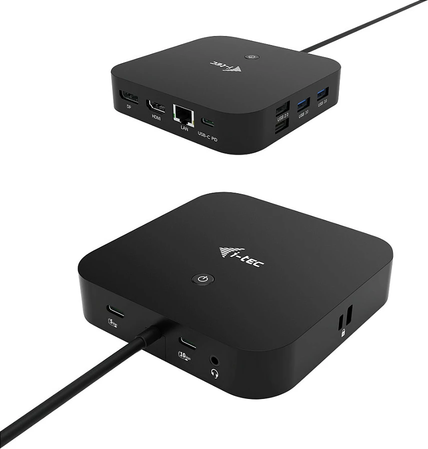 Stacion docking I-Tec USB-C, HDMI + DisplayPort, LAN Gigabit, Power Delivery 100W, 2x 4K@60Hz, i zi