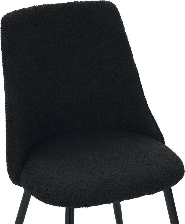 Karrige Giselle, stof bouclé, ngjyrë e zezë, 51x52x82cm