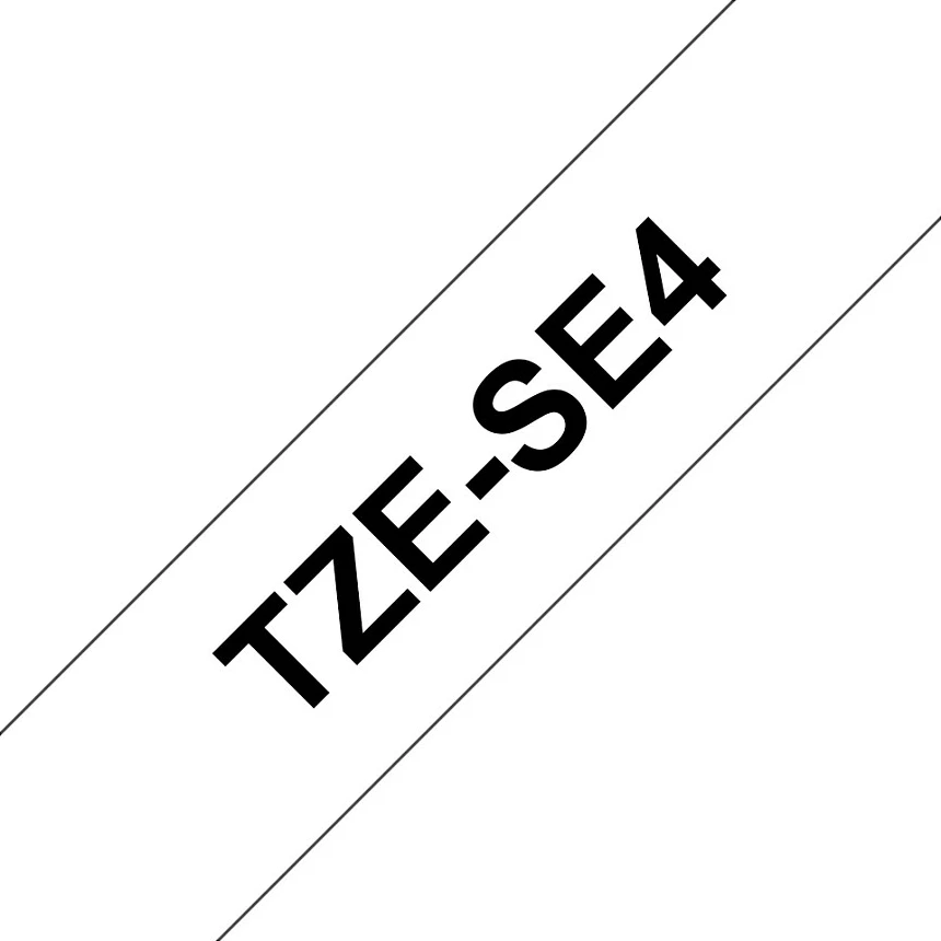 Shirit etikete Brother P-touch TZe-SE4, 18mm x 8m, e zezë në të bardhë security