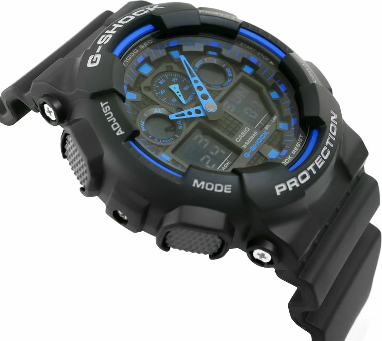 Orë dore për meshkuj Casio G-Shock, zi e kaltër