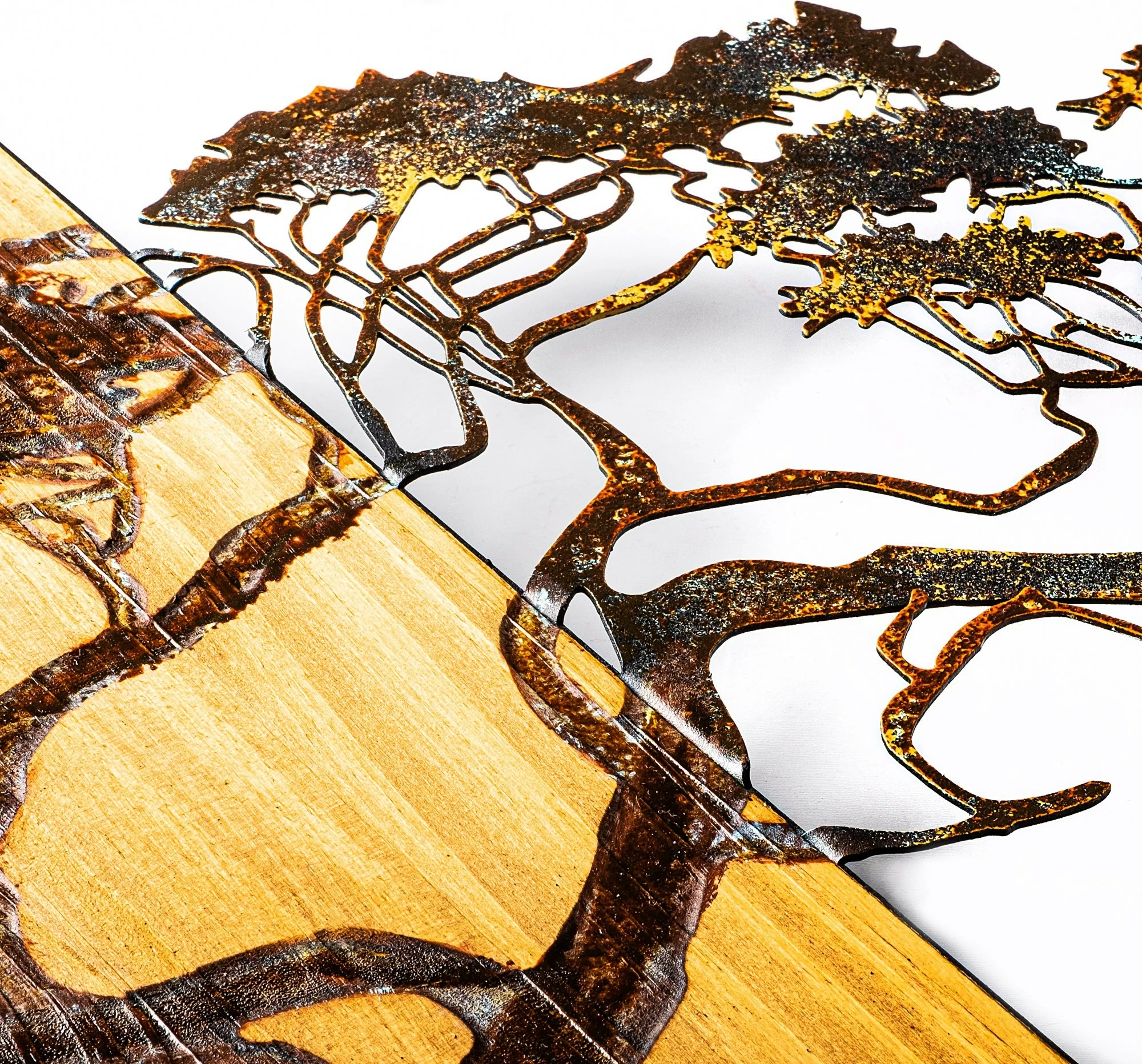 Aksesor dekorativ muri prej druri, pemë akacie, Wallity, 329-A