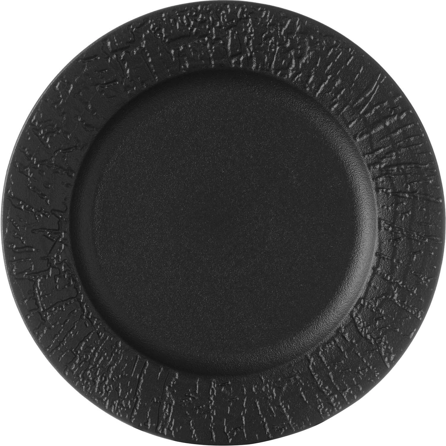 Pjatë me buzë Fine Dine Crust 270 mm, e zezë, set 3 copë