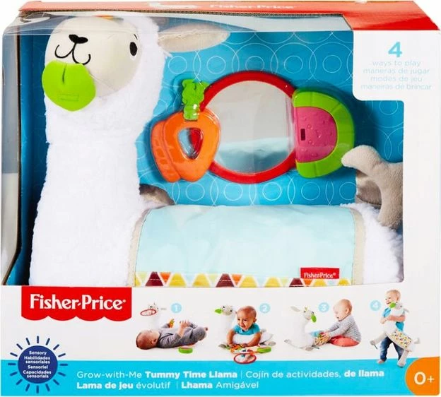 Lodër shqisore lama 3-në-1 Fisher-Price Grow-with-Me GHJ03, ngjyra e rastit, set me pasqyrë dhe lodra shtesë