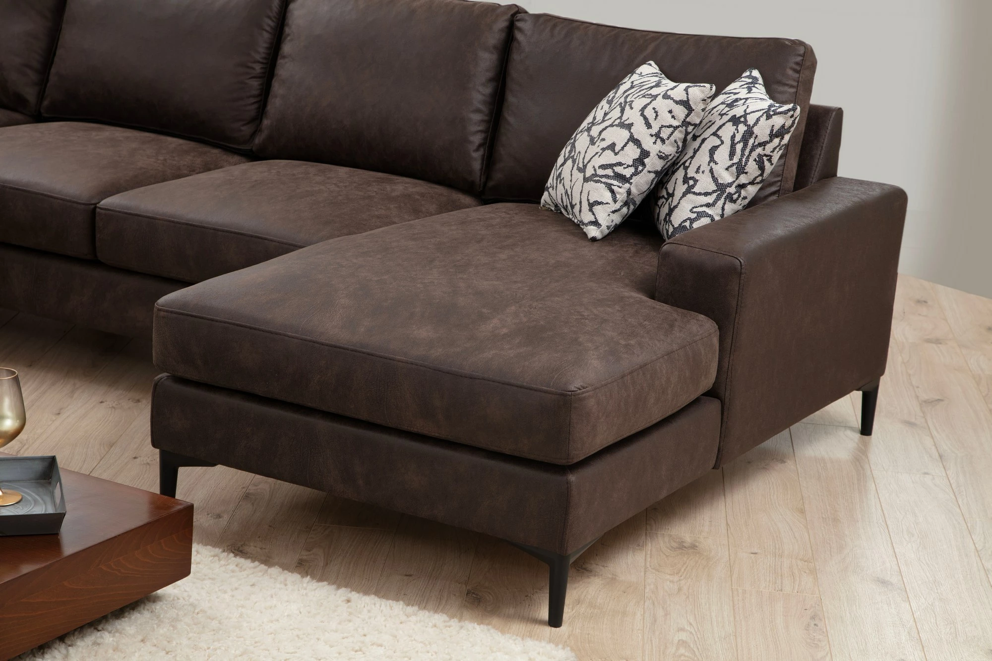 Këndsofa Porto, ngjyrë kafe, EOT-C-02-CHL