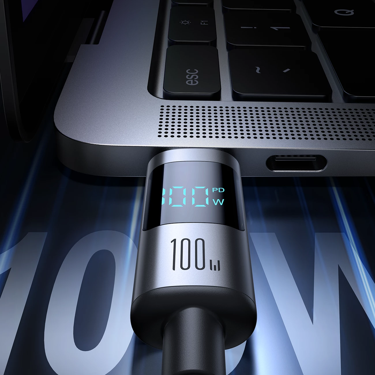 Kabllo USB-C në USB-C Joyroom S-A16 Pro Prism Series, 1.2m, 100W, me ekran digjital, e zezë