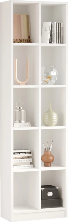 Raft librash 10-vendësh ngjyrë e bardhë 51.1x25.4x180cm