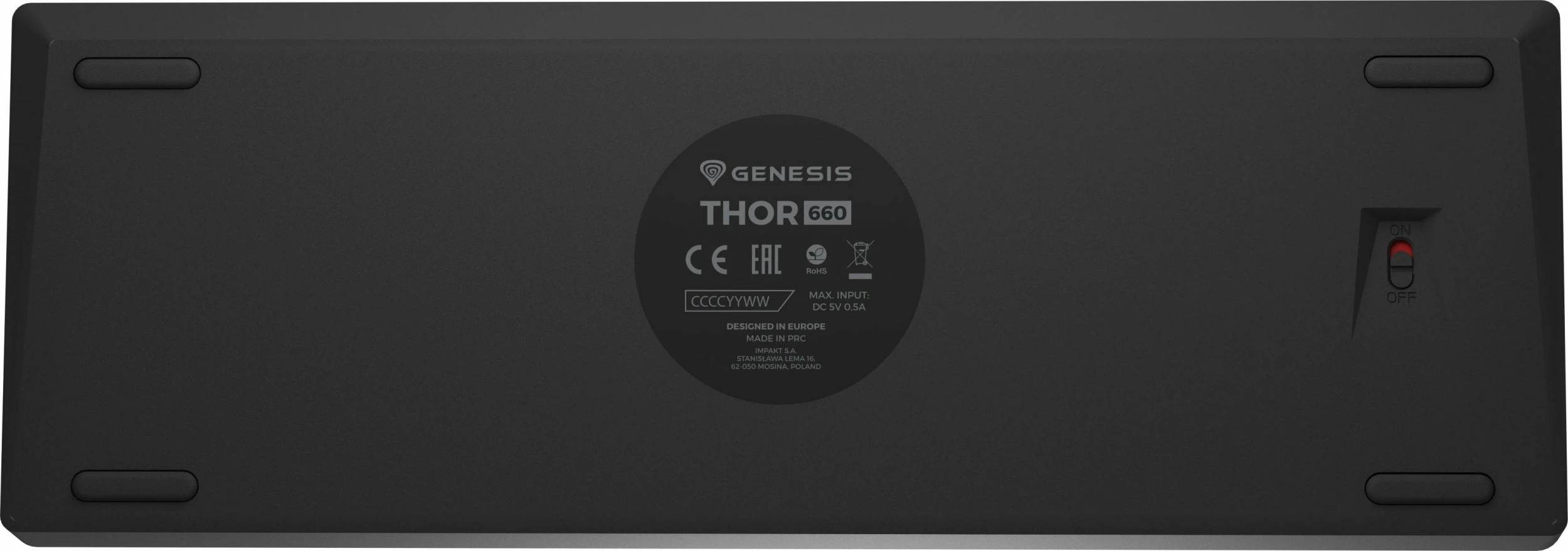 Tastierë mekanike gaming GENESIS Thor 660 G2 (NKG-1916), 60%, Gateron Red, RGB, wireless/wired, US layout, e zezë