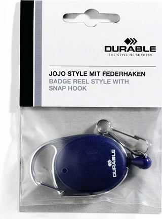 Mbajtëse ID me litar tërheqës Durable Jojo Style, 1 copë, blu e errët