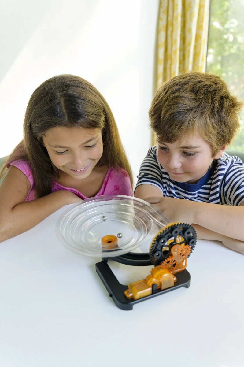 Set ndërtimi pistë topash elektrik, 4M KidzLabs 00-03456, motor elektrik, plastikë, punon me bateri AAA, moshat 5+