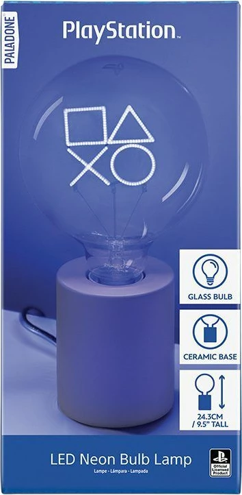 Llampë tavoline LED neon Paladone PlayStation, 20 cm, USB, blu