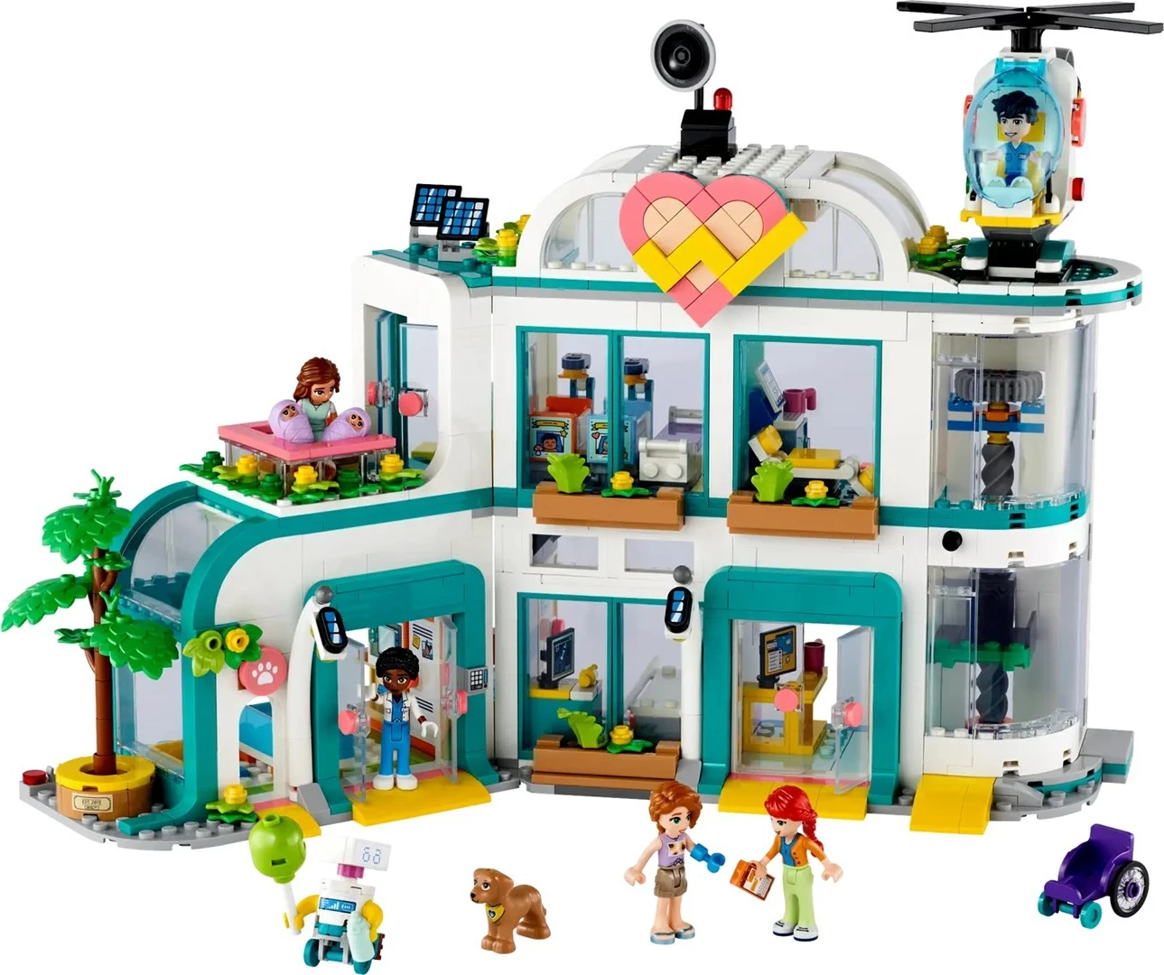 Set LEGO Friends Heartlake City Hospital 42621, 5 minifigura, për fëmijë, shumëngjyrësh