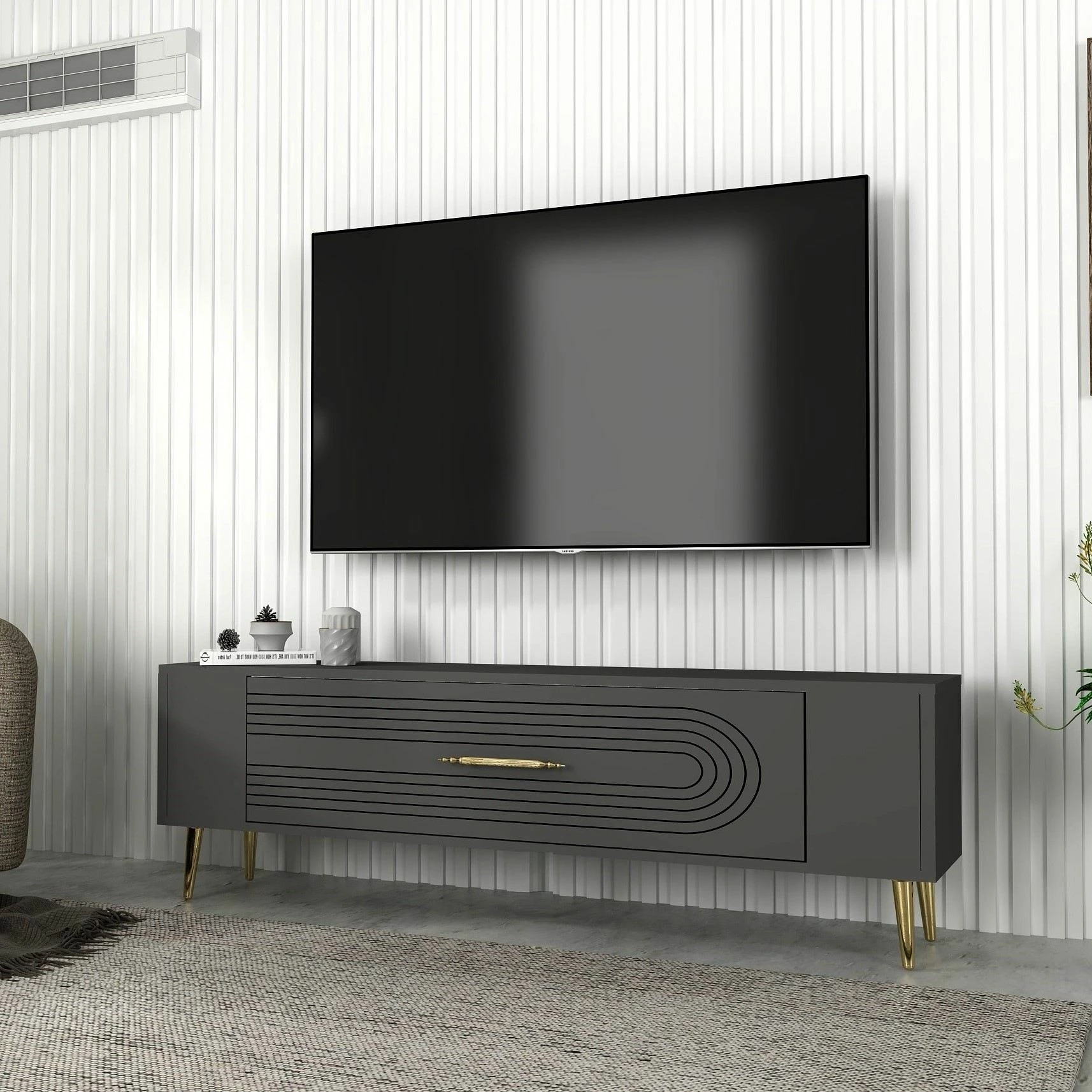 Komodë TV Skye Decor, Retrol3, antracit, ar