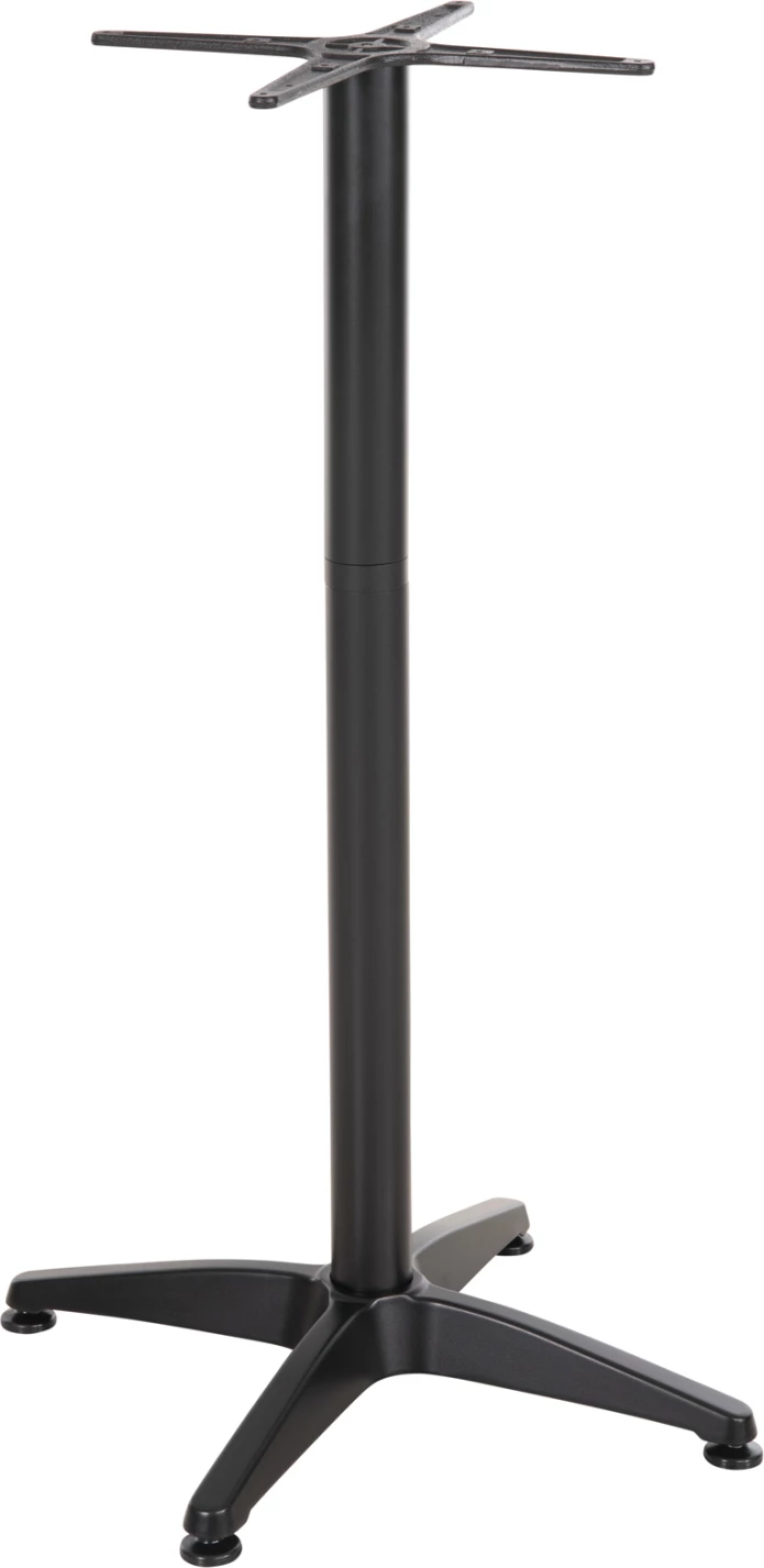 Bazë për tavolinë bar, alumini, ngjyrë e zezë, 4-këmbëshe, 44x44 cm