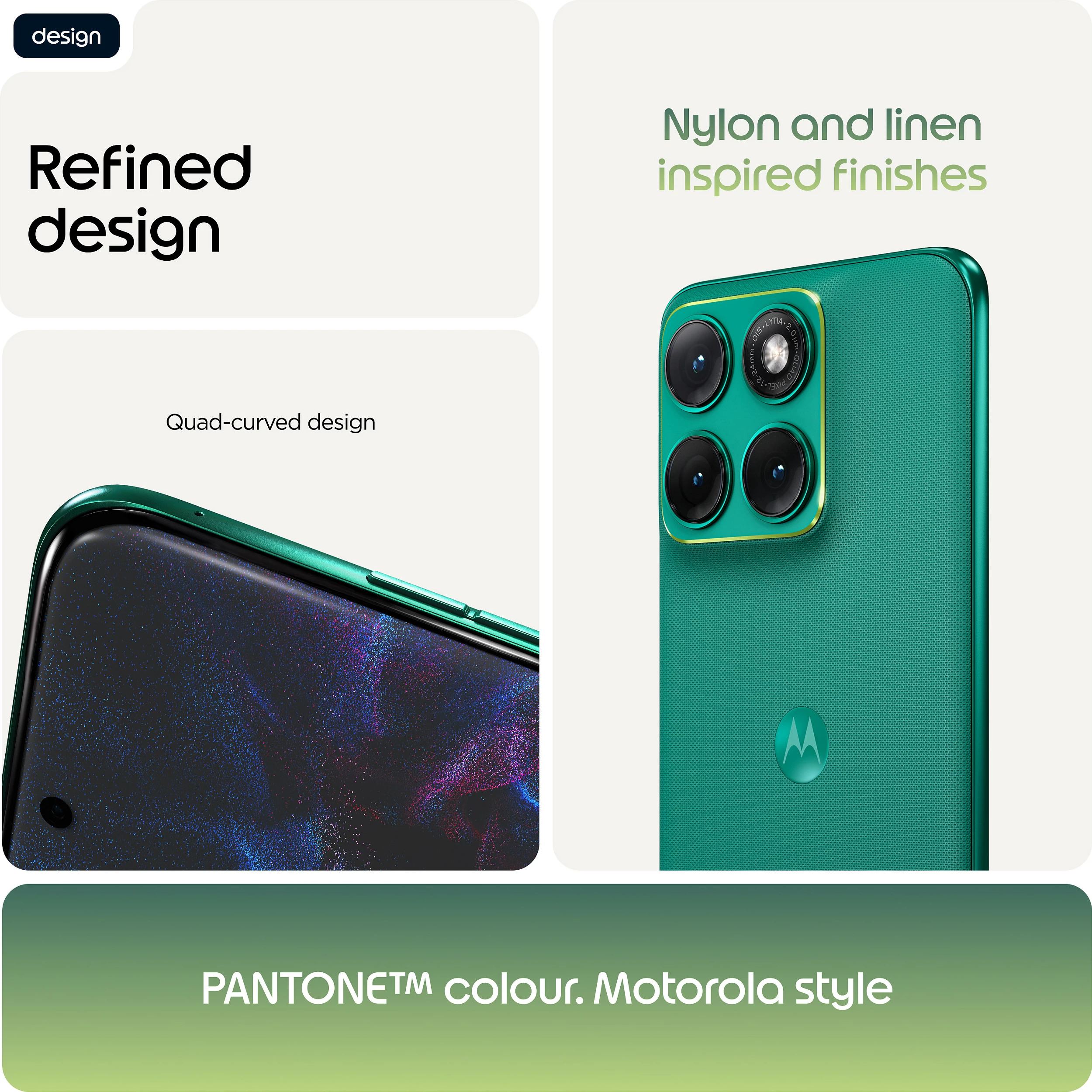 Celular Motorola edge 70 fusion, 8GB RAM, 256GB, 6.78" AMOLED, 50MP, i gjelbër