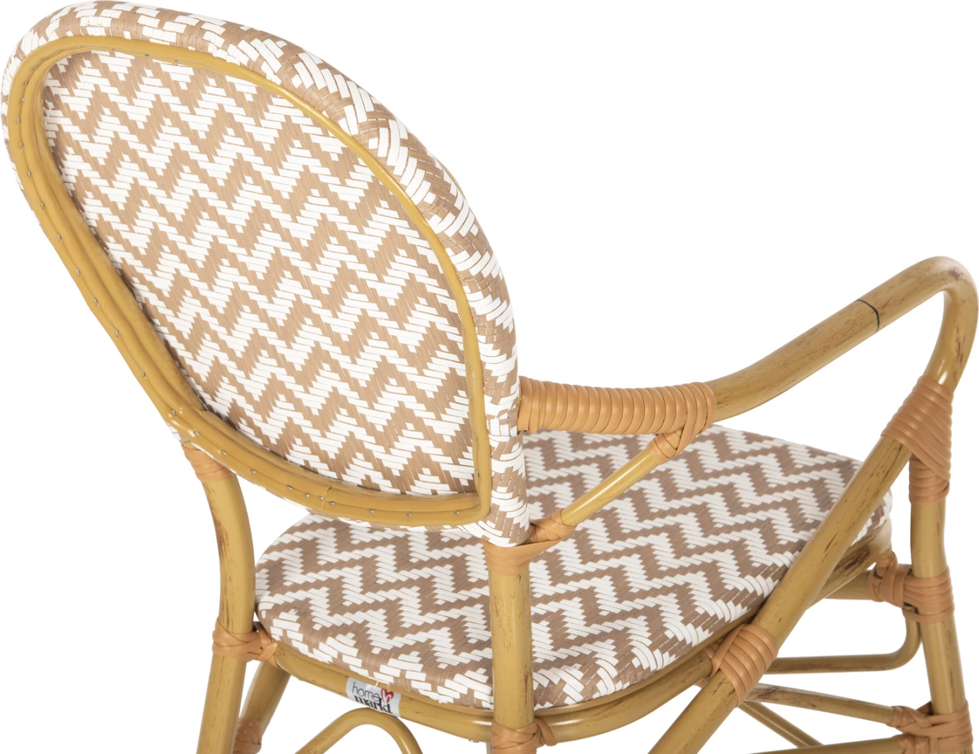 Karrige për jashtë, alumin pamje bambuje, tekstilene natyrale & e bardhë, FH5928.03, 55x58x95cm