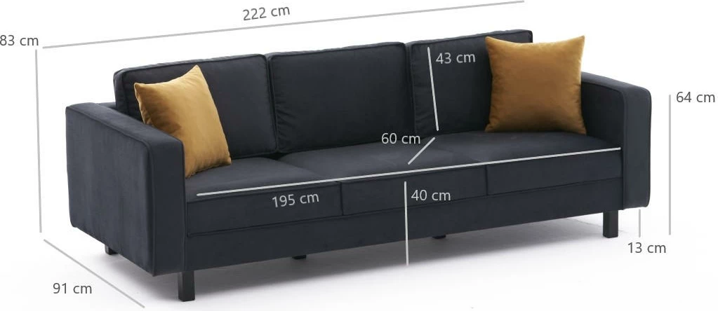 Divan treshe Atelier del Sofa, kadife Kale, antracit