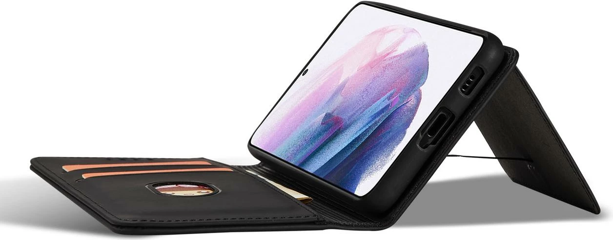 Mbështjellës magnetik për celular Hurtel Magnet Card Case për Samsung Galaxy S22+, i zi