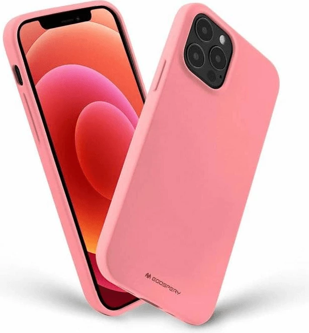 Mbështjellës Goospery Soft Feeling Silicone për iPhone 15 Pro, silikoni soft-touch, rozë