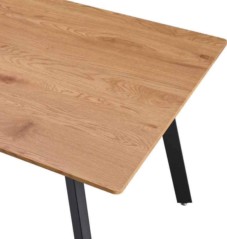 Tavolinë me karrige Toafel MDF, ngjyrë natyrale, këmbë të zeza, 120x80x75cm