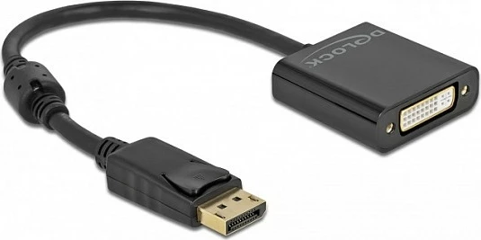 Adapter DeLOCK DisplayPort 1.2 në DVI, aktiv, 0.2 m, 4K 30Hz, i zi