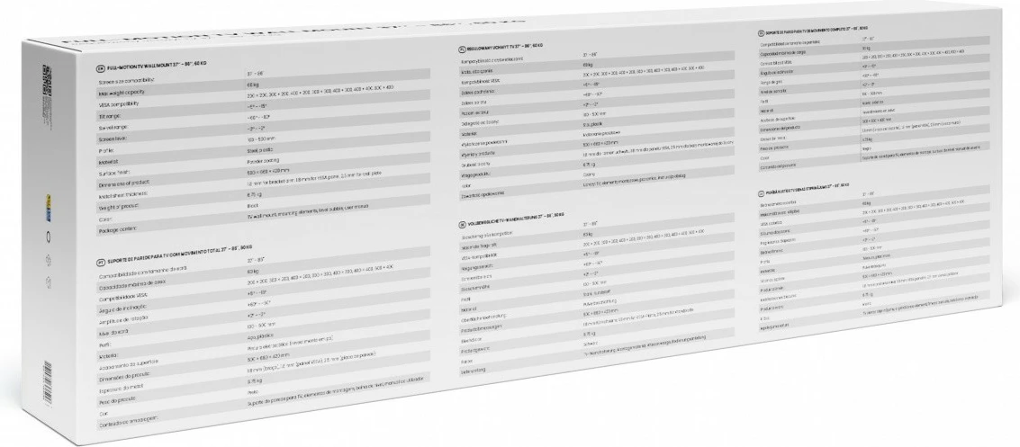 Mbajtëse muri TV, Savio, UTV-04, 37-86 inç, 60 kg, e zezë