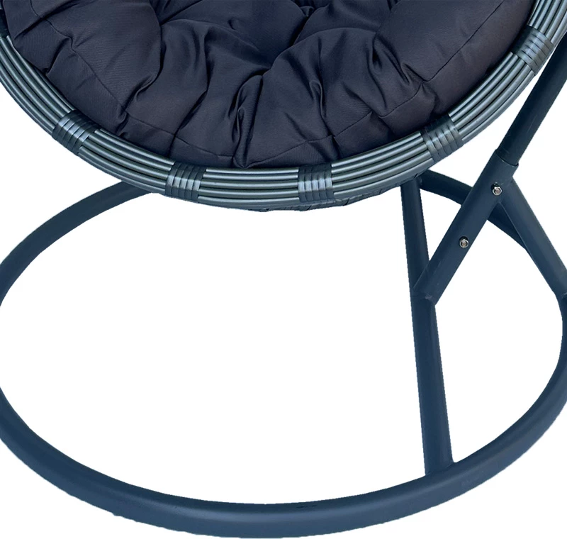 Karrige varëse Cungo me bazë metali - ratan gri 125x105x195cm