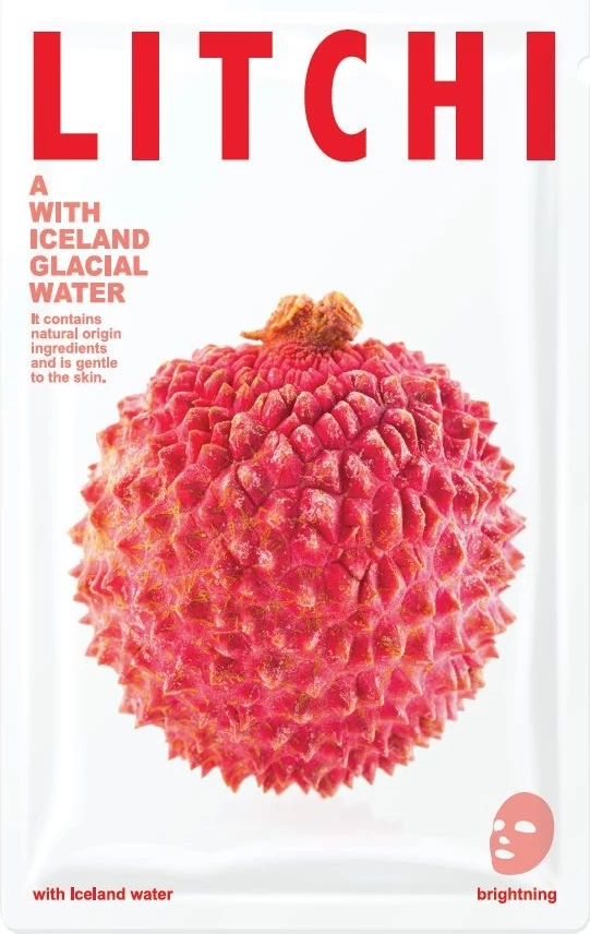 Maskë fytyre për femra Blue Dot A With Iceland Glacial Water Illuminating Sheet Mask Litchi, 20g