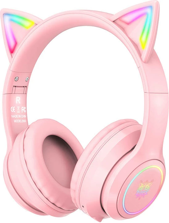 Kufje gaming ONIKUMA B90 me mikrofon, Bluetooth 5.0, RGB, Rozë