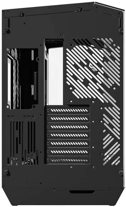 Kasë Darkflash DY470, Big Tower, xham i temperuar, pa ventilatorë, e zezë