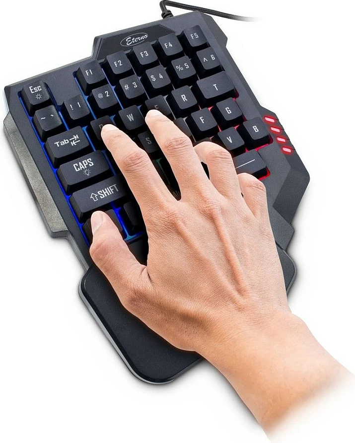 Tastierë Inter-Tech KB-3035, keypad gaming me një dorë, me ndriçim, e zezë