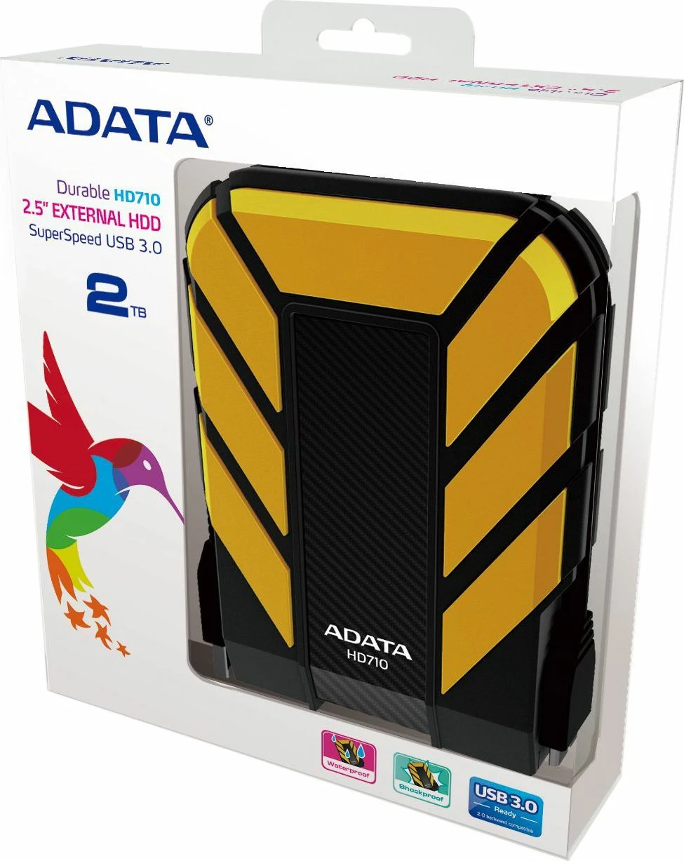 Hard disk i jashtëm HDD ADATA HD710 Pro AHD710P-2TU31-CYL 2TB 2.5\" USB 3.0, zi-verdhë